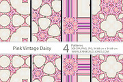 Pink Vintage Daisy Patterns