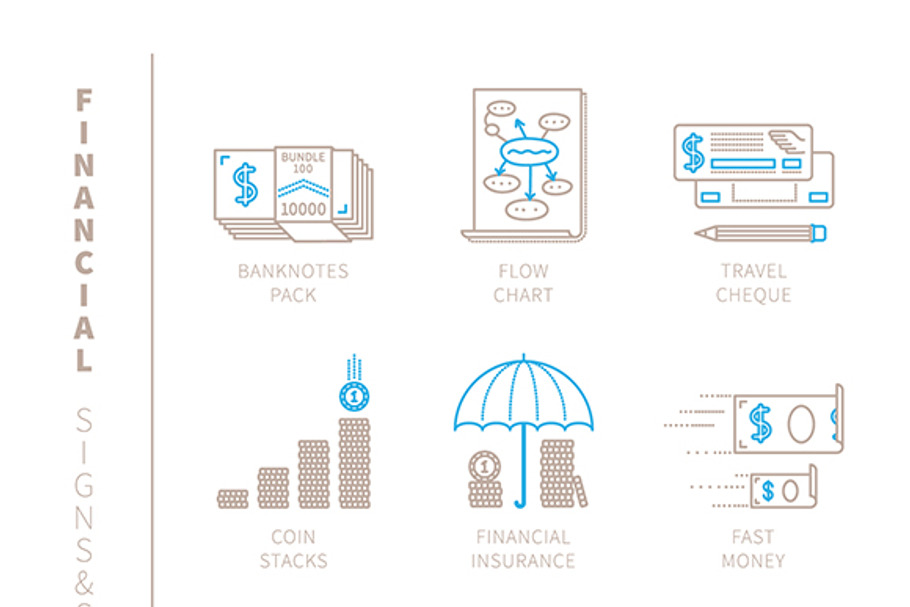 Financial iconset lineart in Graphics - product preview 8