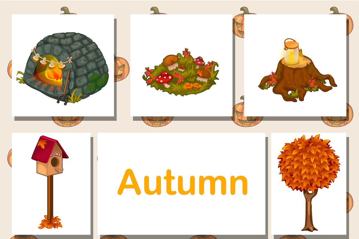 8 autumn different icons  in Illustrations - product preview 8