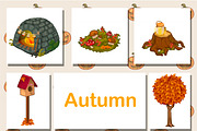 8 autumn different icons 