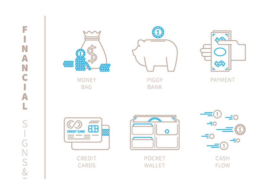 Financial iconset monoline in Graphics - product preview 8