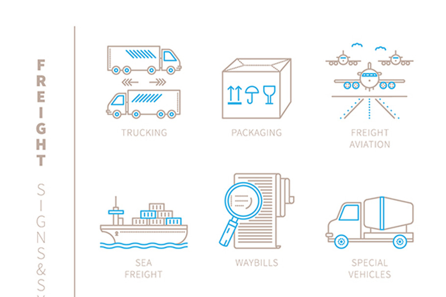 Freight iconset lineart in Graphics - product preview 8