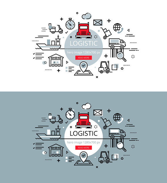 Logistic. Vector banner/icons set. in Graphics - product preview 1