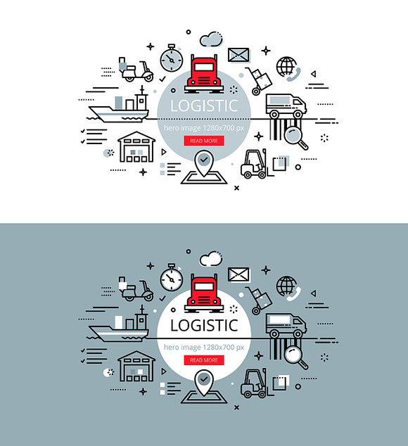 Logistic. Vector banner/icons set. in Graphics - product preview 5