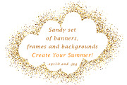 Sandy set of frames and backgrounds