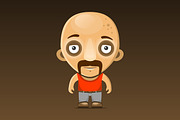 Bald Man Cartoon Character 