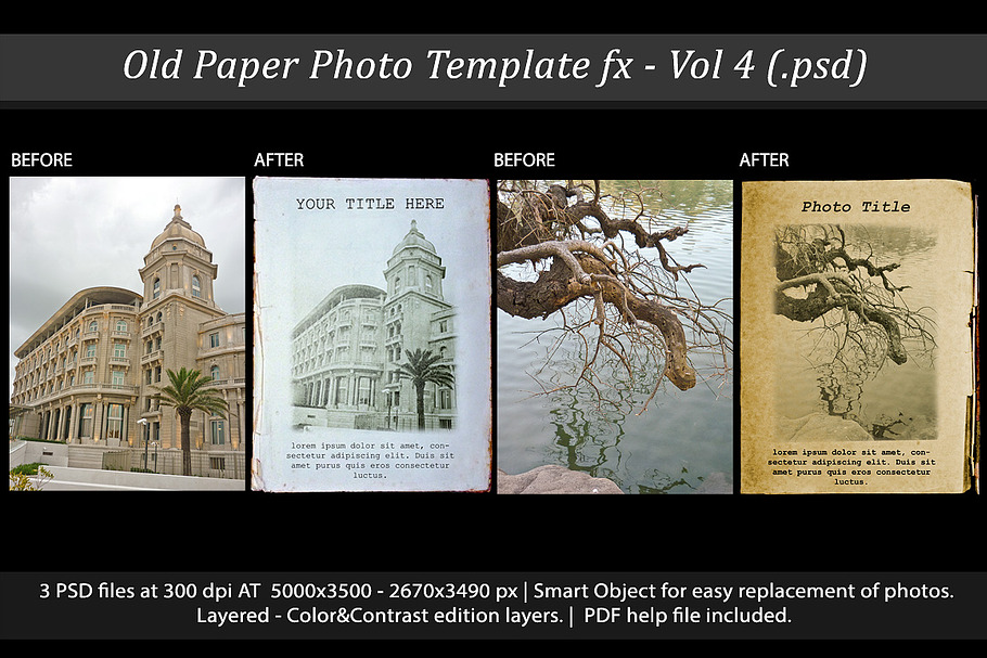 Old Paper Photo Template FX Vol 4