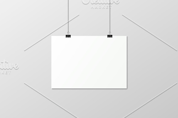 Hanging blank posters. in Illustrations - product preview 3