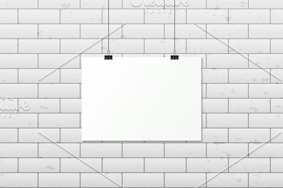 Hanging blank posters. in Illustrations - product preview 4