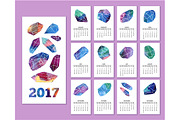 Monthly wall calendar for year 2017 