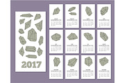 Monthly wall calendar for year 2017 