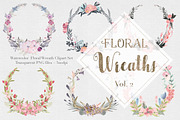 Watercolor Floral Wreaths Vol.2