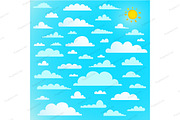 Clouds collection on blue sky