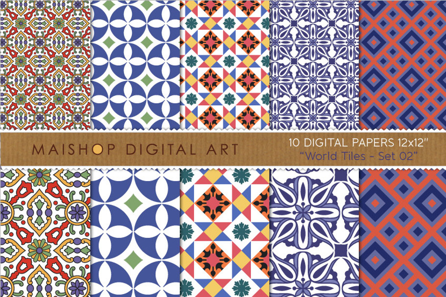 Digital Paper-World Tiles Set 02