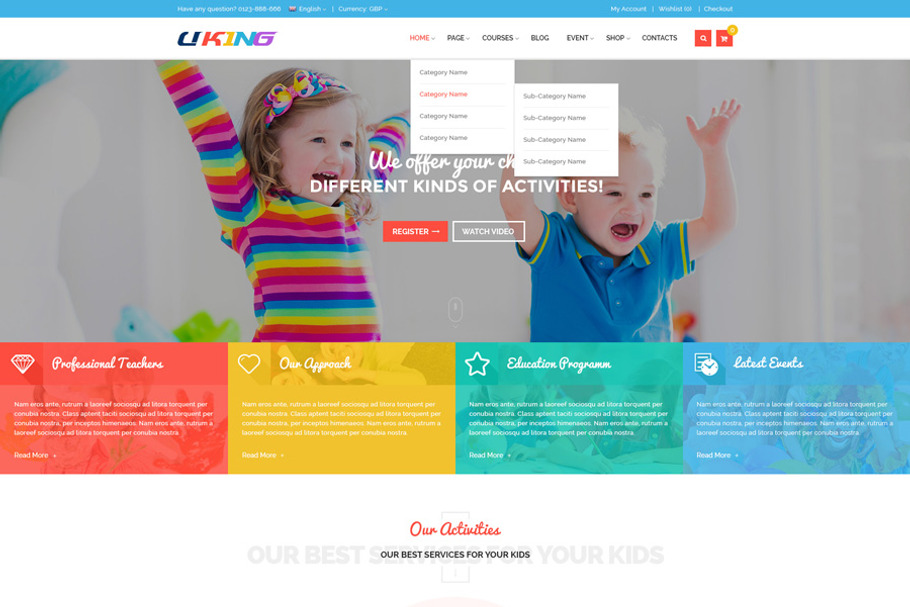 SJ Uking Joomla KindergartenTemplate in Website Templates - product preview 8
