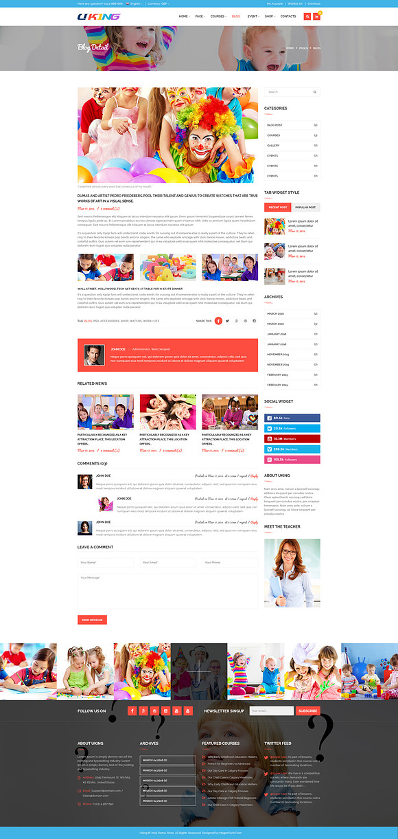 SJ Uking Joomla KindergartenTemplate in Website Templates - product preview 2