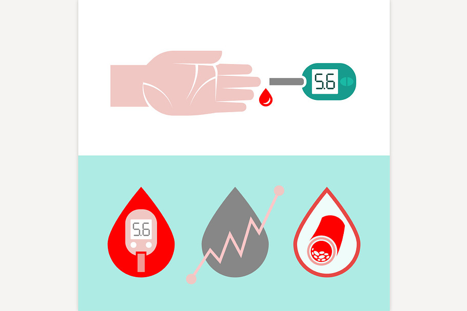 Diabetes Glucometer Icons  in Illustrations - product preview 8