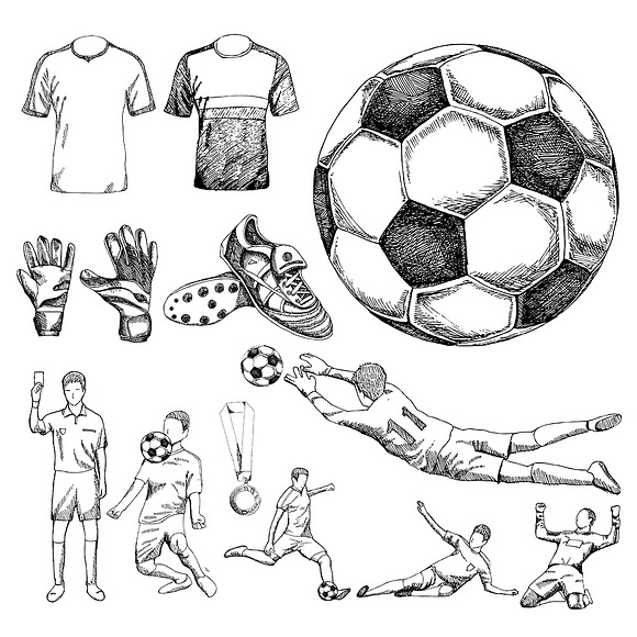 Soccer Drawing in Illustrations - product preview 1