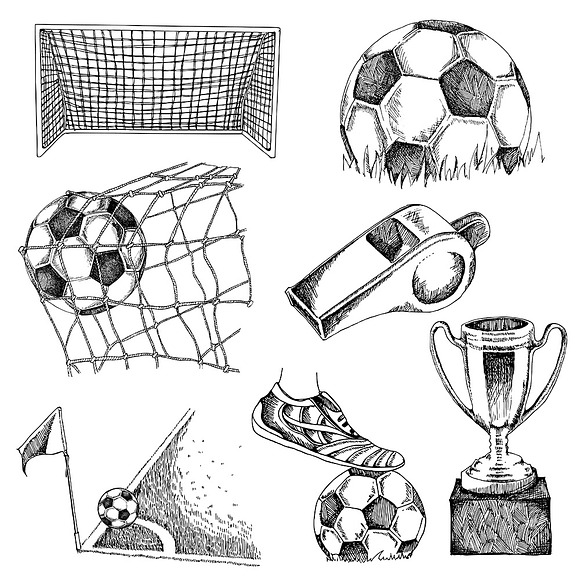 Soccer Drawing in Illustrations - product preview 2