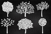 Chalkboard Trees Clip Art & Vectors