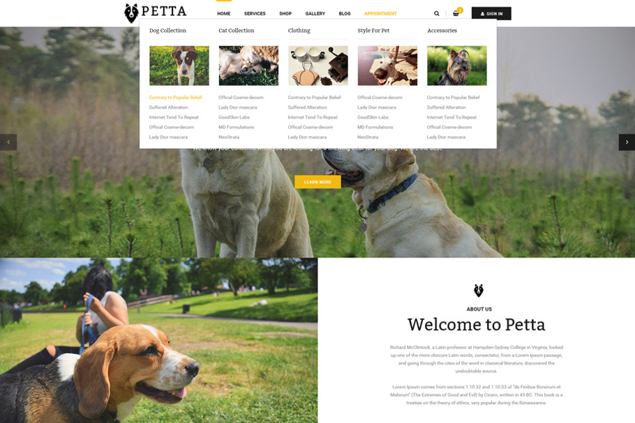 SJ Petta - Template for Pet Shop