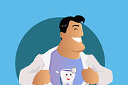 Doctor Dentist Character Design Flat