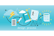 Design Process Banner Flat Concept