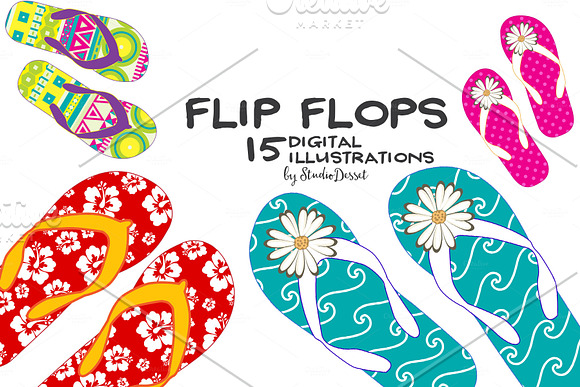 Flip Flop Cliparts in Illustrations - product preview 1