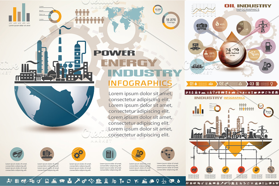 Oil and Gas Industry Infographics  in Presentation Templates - product preview 8