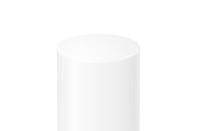 Blank white cylinder on white