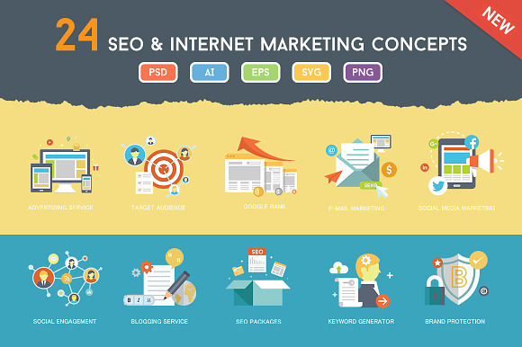 Flat SEO & Online Marketing Concepts in Graphics - product preview 4