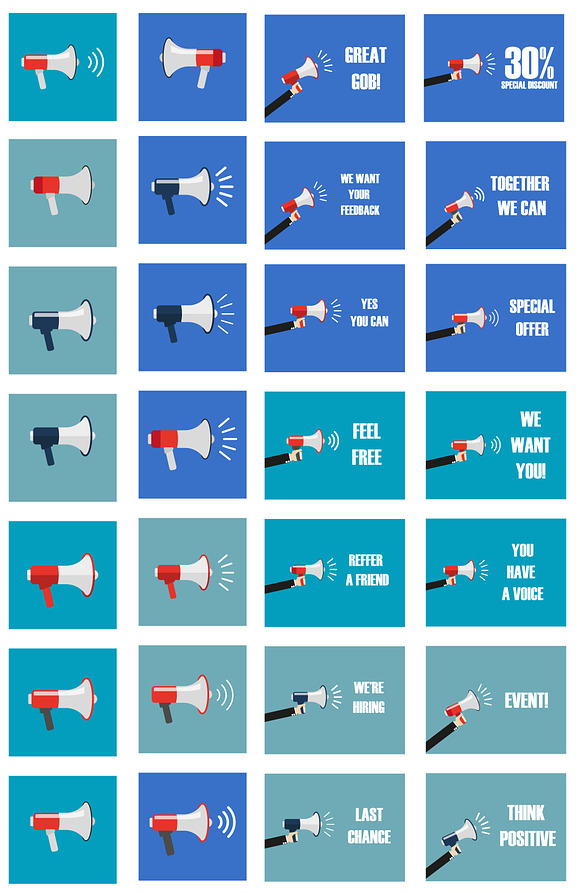 Megaphone set in Graphics - product preview 1