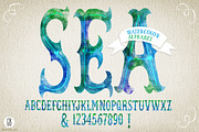 Watercolor alphabet SEA