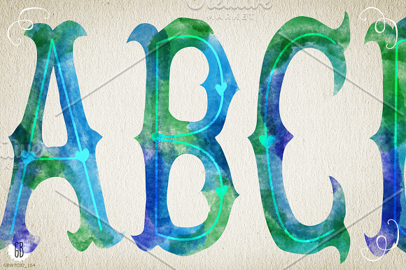 Watercolor alphabet SEA in Illustrations - product preview 2