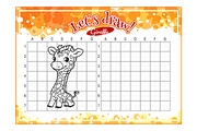 How to draw cute cartoon giraffe.