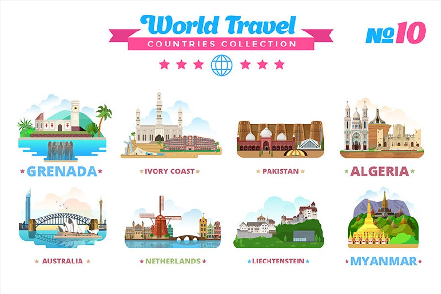 World Travel Countries Collection 10