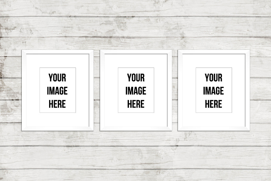 Three Digital White Frames Display in Product Mockups - product preview 8