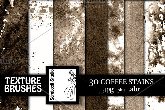 30 Coffee Stain Textures in Add-Ons - product preview 1