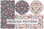 Set Mexican floral pattern 2