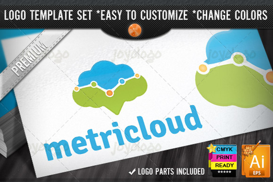 Metric Cloud Internet Marketing Logo in Logo Templates - product preview 8