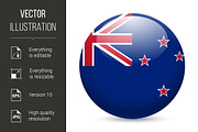 Round glossy icon of New Zealand
