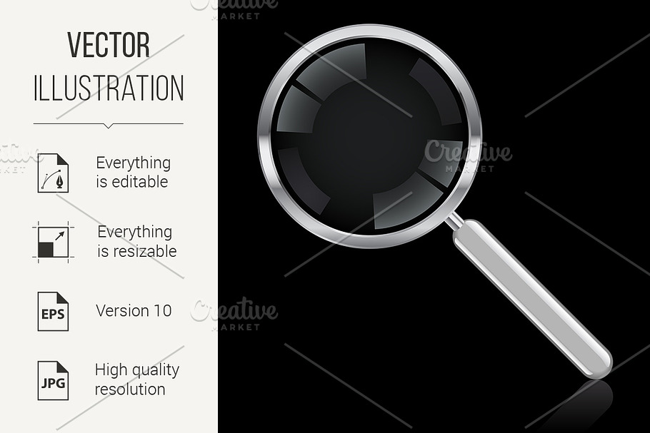 Illustration of a magnifying glass in Graphics - product preview 8