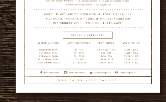 Newborn Photographer Pricing Guide in Flyer Templates - product preview 1