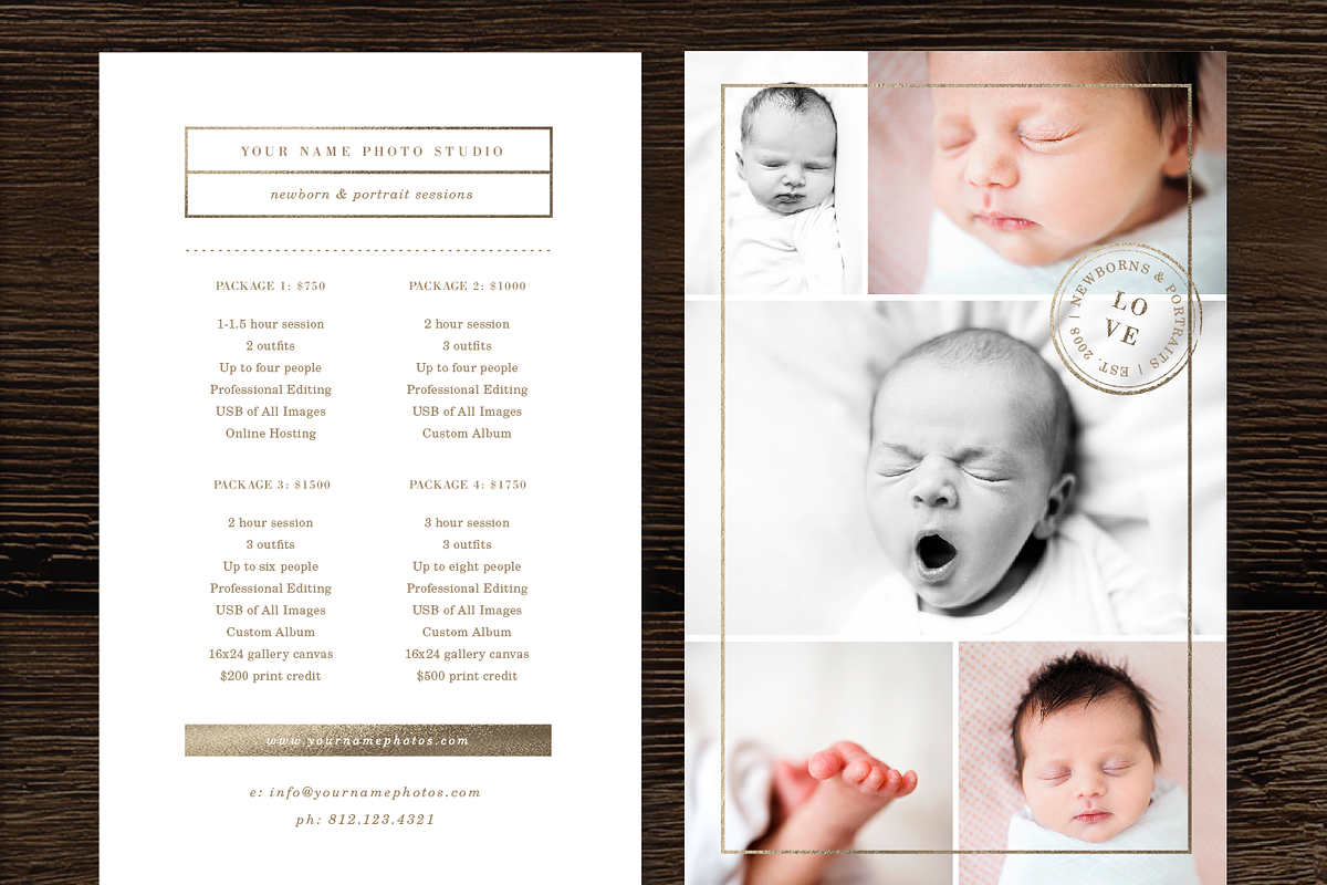 Newborn Photography Pricing Guide in Flyer Templates - product preview 8