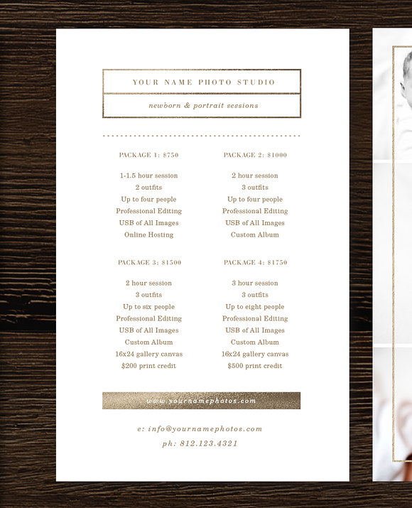 Newborn Photography Pricing Guide in Flyer Templates - product preview 1