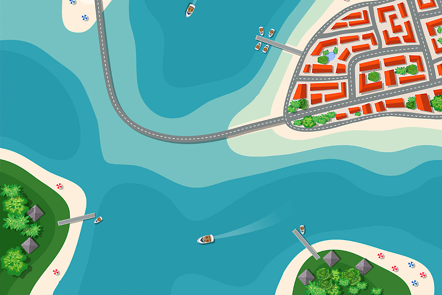 Top view island in Illustrations - product preview 8