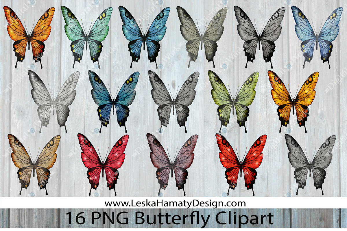 Butterfly Clip Art - Glitter  in Illustrations - product preview 8