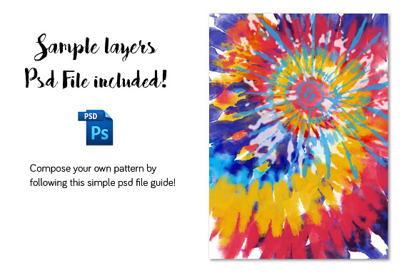 Digital Tie Dye Spirals Vol 2 Brushe in Photoshop Brushes - product preview 3