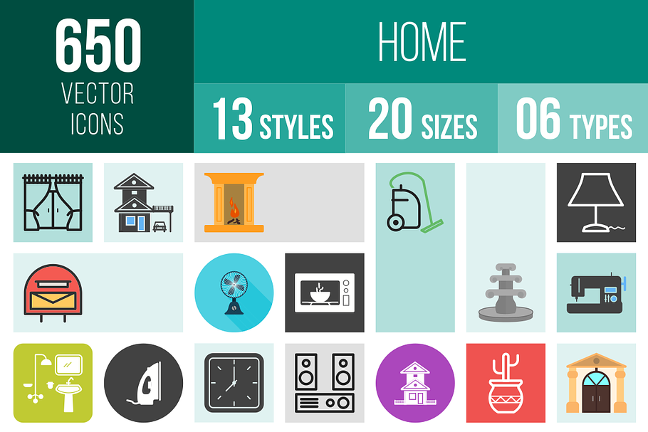 650 Home Icons in Graphics - product preview 8