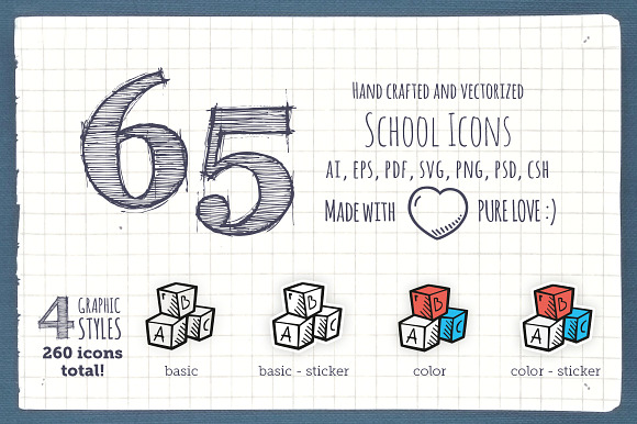 School - Hand Drawn Icons in Book Icons - product preview 4